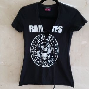GIRL'S RAMONES BLACK SHORT SLEEVE T-SHIRT